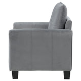 Chair - Davis  Upholstered Rolled Arm Accent Chair Grey