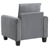 Chair - Davis  Upholstered Rolled Arm Accent Chair Grey