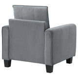 Chair - Davis  Upholstered Rolled Arm Accent Chair Grey