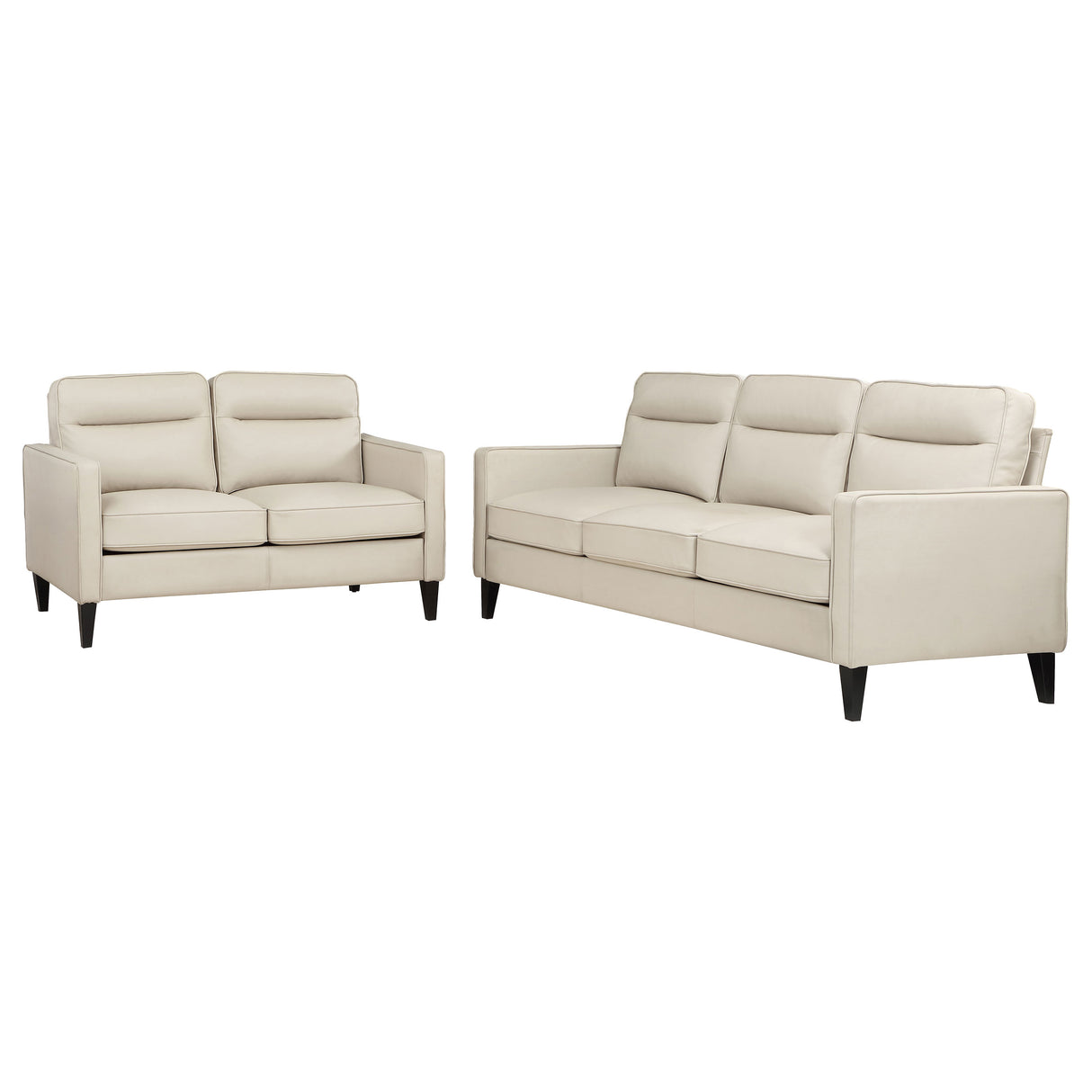 Sofa 2 Pc Set - Jonah 2-piece Upholstered Track Arm Sofa Set Ivory