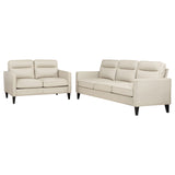 Sofa 2 Pc Set - Jonah 2-piece Upholstered Track Arm Sofa Set Ivory