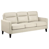 Sofa 2 Pc Set - Jonah 2-piece Upholstered Track Arm Sofa Set Ivory