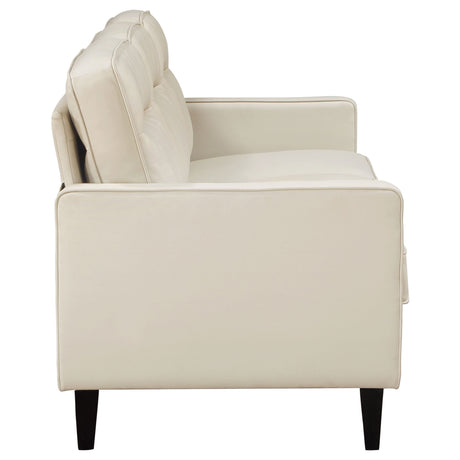 Sofa 2 Pc Set - Jonah 2-piece Upholstered Track Arm Sofa Set Ivory