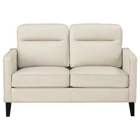 Sofa 2 Pc Set - Jonah 2-piece Upholstered Track Arm Sofa Set Ivory