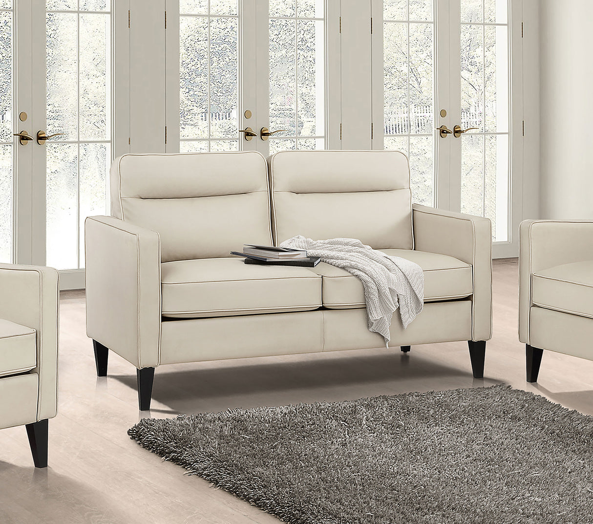 Loveseat - Jonah Upholstered Track Arm Loveseat Ivory