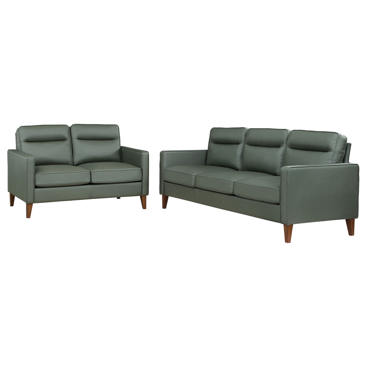 Sofa 2 Pc Set - Jonah 2-piece Upholstered Track Arm Sofa Set Green