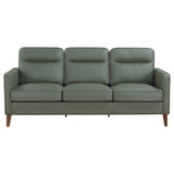 Sofa 2 Pc Set - Jonah 2-piece Upholstered Track Arm Sofa Set Green