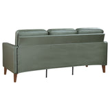 Sofa 2 Pc Set - Jonah 2-piece Upholstered Track Arm Sofa Set Green