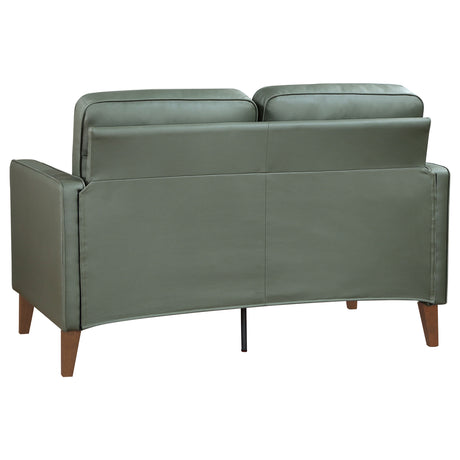 Sofa 2 Pc Set - Jonah 2-piece Upholstered Track Arm Sofa Set Green