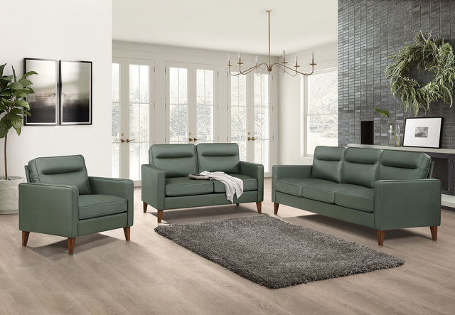 Sofa 3 Pc Set - Jonah 3-piece Upholstered Track Arm Sofa Set Green