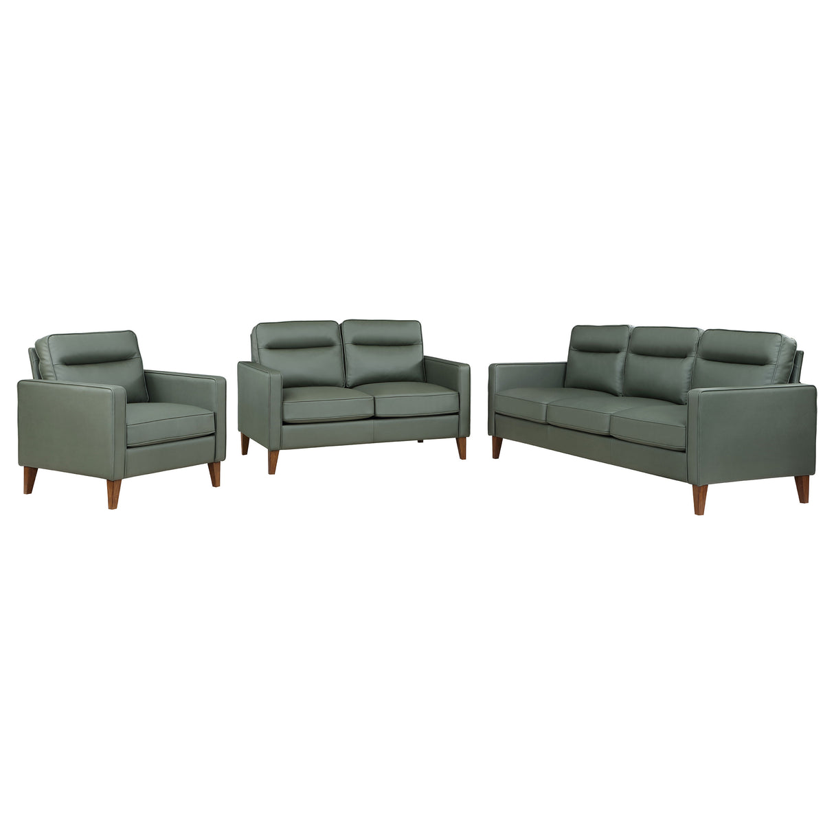 Sofa 3 Pc Set - Jonah 3-piece Upholstered Track Arm Sofa Set Green