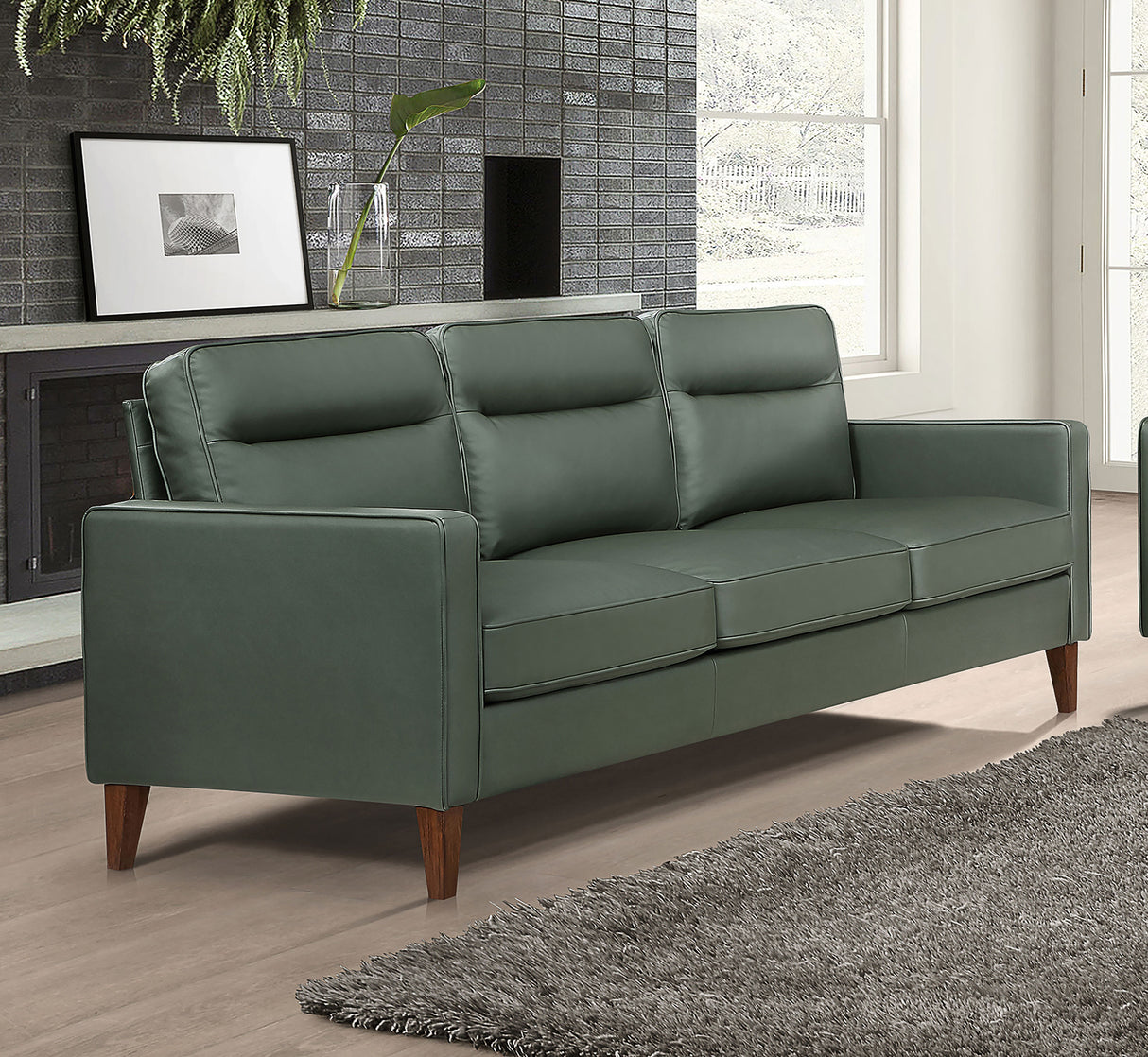 Sofa - Jonah Upholstered Track Arm Sofa Green