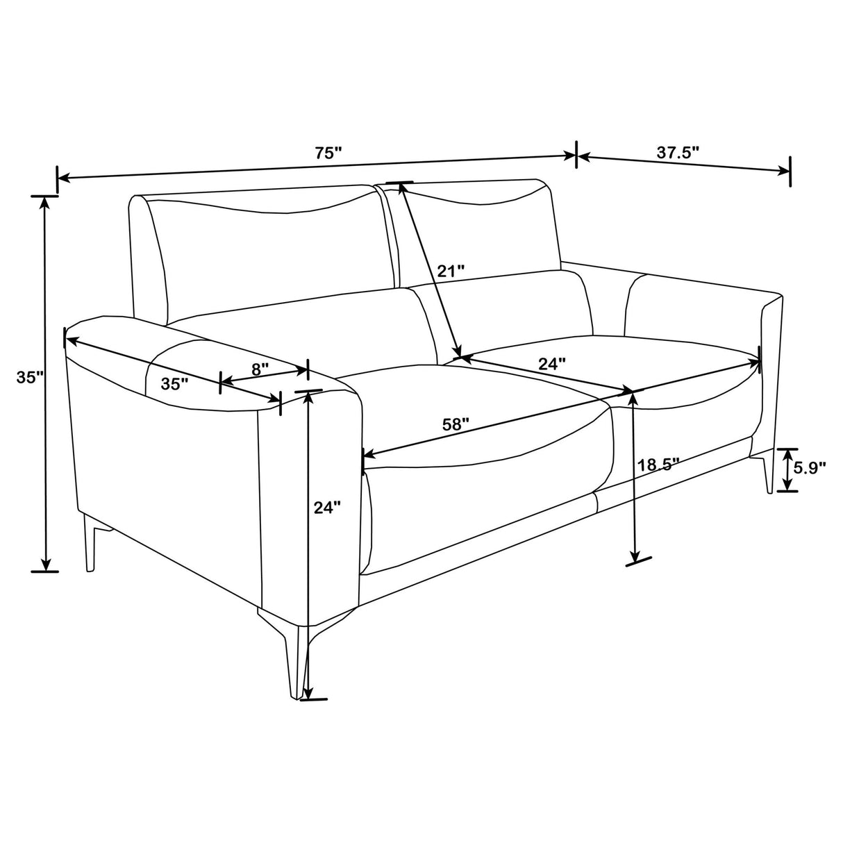 Glenmark 2 - piece Track Arm Living Room Set Taupe | Coaster | Home Elegance USA