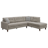 Barton Upholstered Tufted Sectional Toast and Brown | Coaster - 509796 - Home Elegance USA - 1