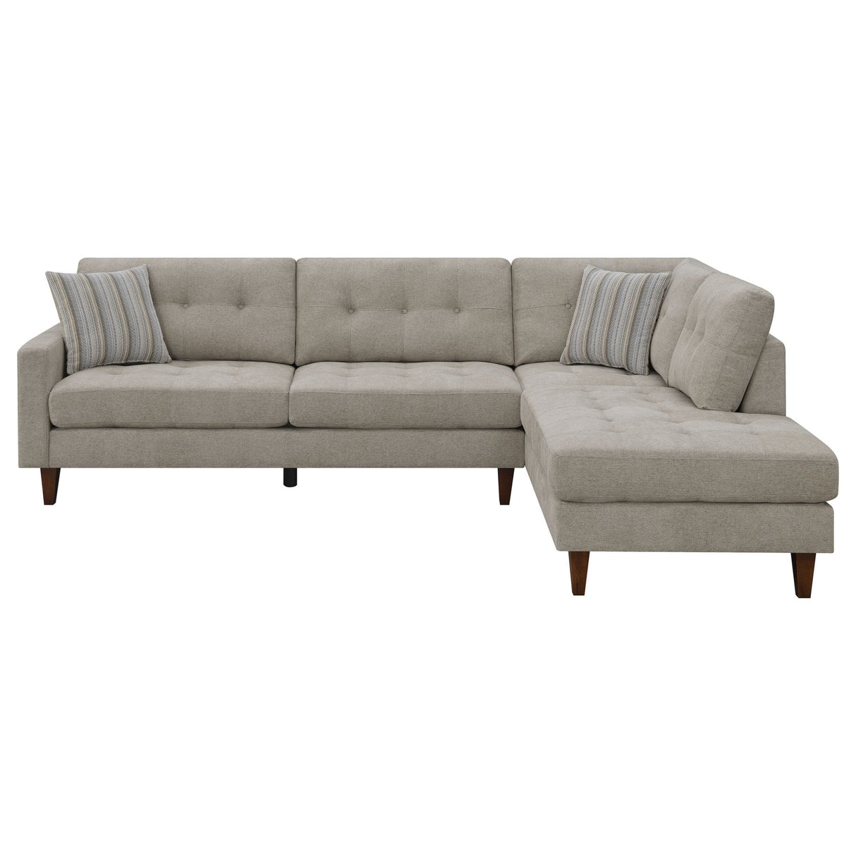 Barton Upholstered Tufted Sectional Toast and Brown | Coaster - 509796 - Home Elegance USA - 3