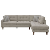 Barton Upholstered Tufted Sectional Toast and Brown | Coaster | Home Elegance USA