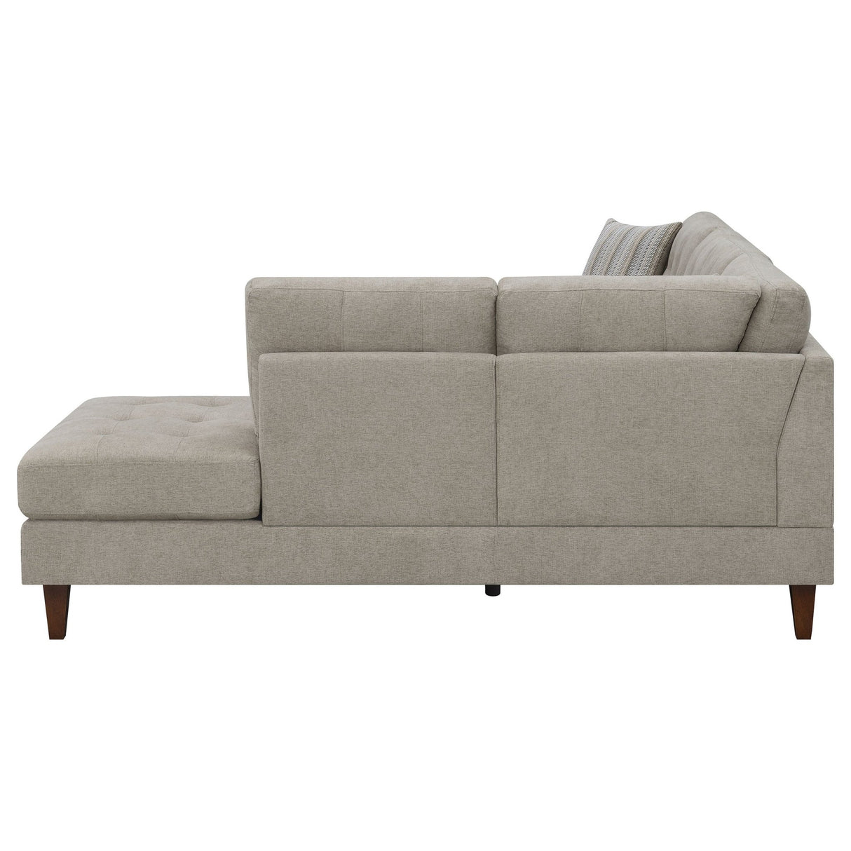 Barton Upholstered Tufted Sectional Toast and Brown | Coaster - 509796 - Home Elegance USA - 4