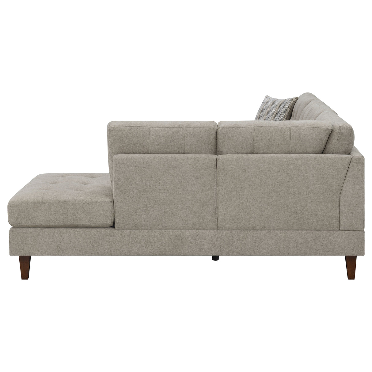 Sectional - Barton Upholstered Tufted Sectional Toast and Brown