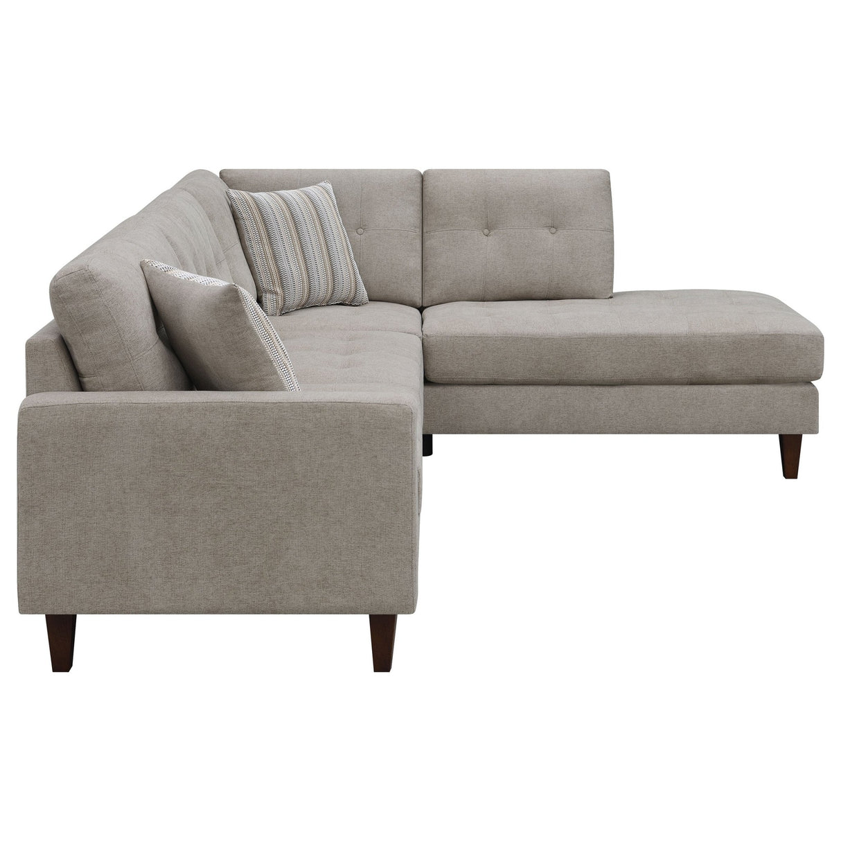 Barton Upholstered Tufted Sectional Toast and Brown | Coaster | Home Elegance USA