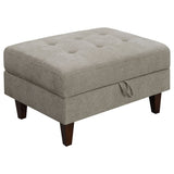 Barton Upholstered Tufted Ottoman Toast and Brown | Coaster - 509797 - Home Elegance USA - 1