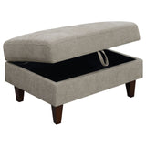 Barton Upholstered Tufted Ottoman Toast and Brown | Coaster - 509797 - Home Elegance USA - 2