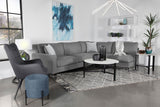 Sectional - Clint Upholstered Sectional with Loose Back Grey