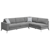 Sectional - Clint Upholstered Sectional with Loose Back Grey