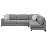 Sectional - Clint Upholstered Sectional with Loose Back Grey