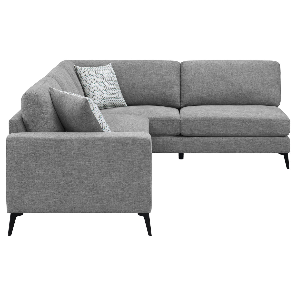 Sectional - Clint Upholstered Sectional with Loose Back Grey