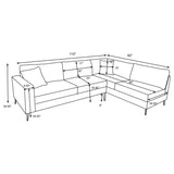 Sectional - Clint Upholstered Sectional with Loose Back Grey