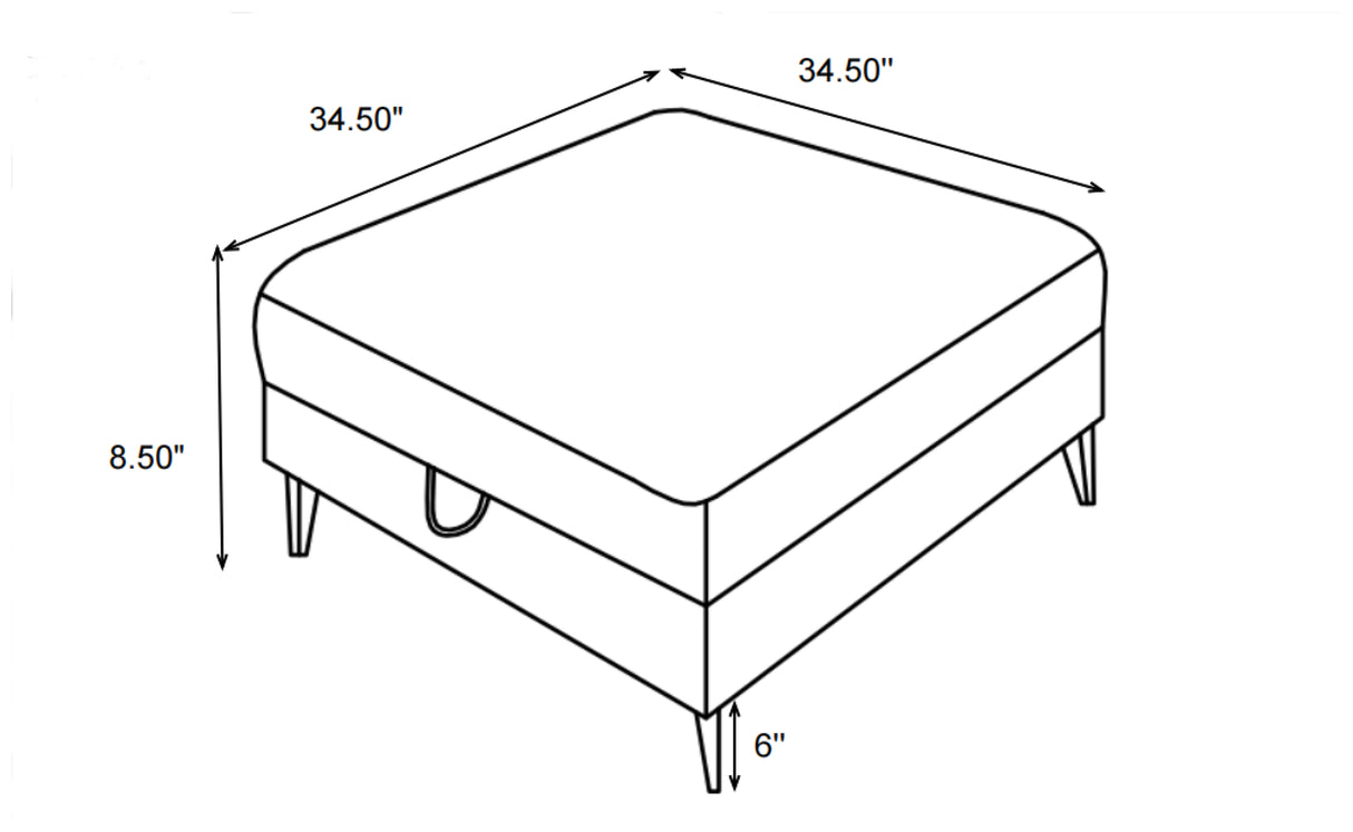 Storage Ottoman - Clint Upholstered Ottoman with Tapered Legs Multi-color