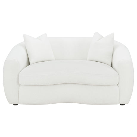 Loveseat - Isabella Upholstered Tight Back Loveseat White