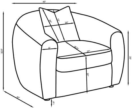 Chair - Isabella Upholstered Tight Back Chair White