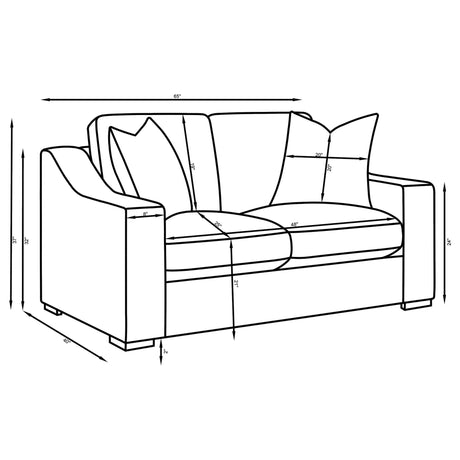 Ashlyn 2 - piece Upholstered Sloped Arms Living Room Set White - 509891 - S2 - image - 12