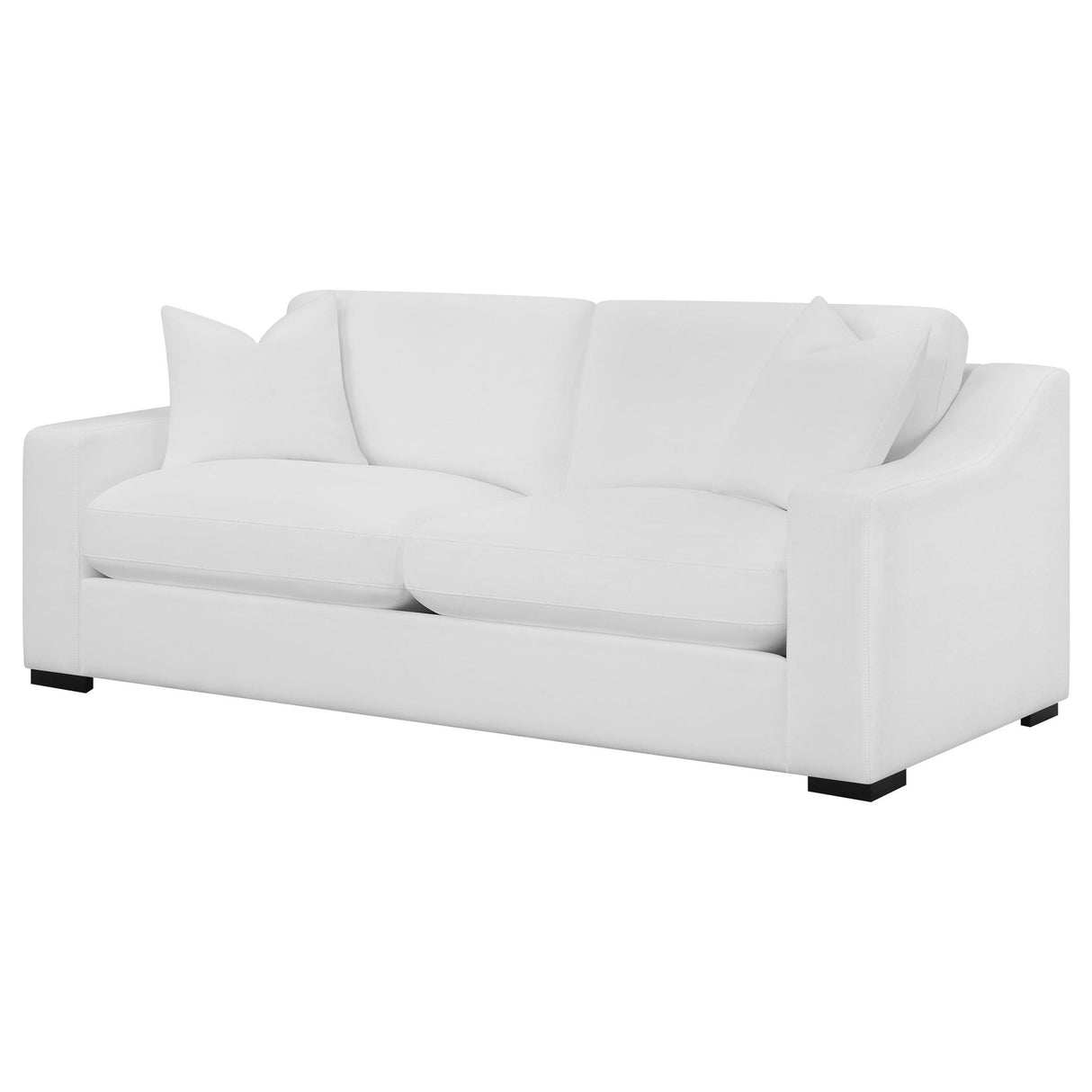 Ashlyn Upholstered Sloped Arms Sofa White | Coaster | Home Elegance USA