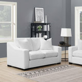 Ashlyn Upholstered Sloped Arms Loveseat White | Coaster | Home Elegance USA