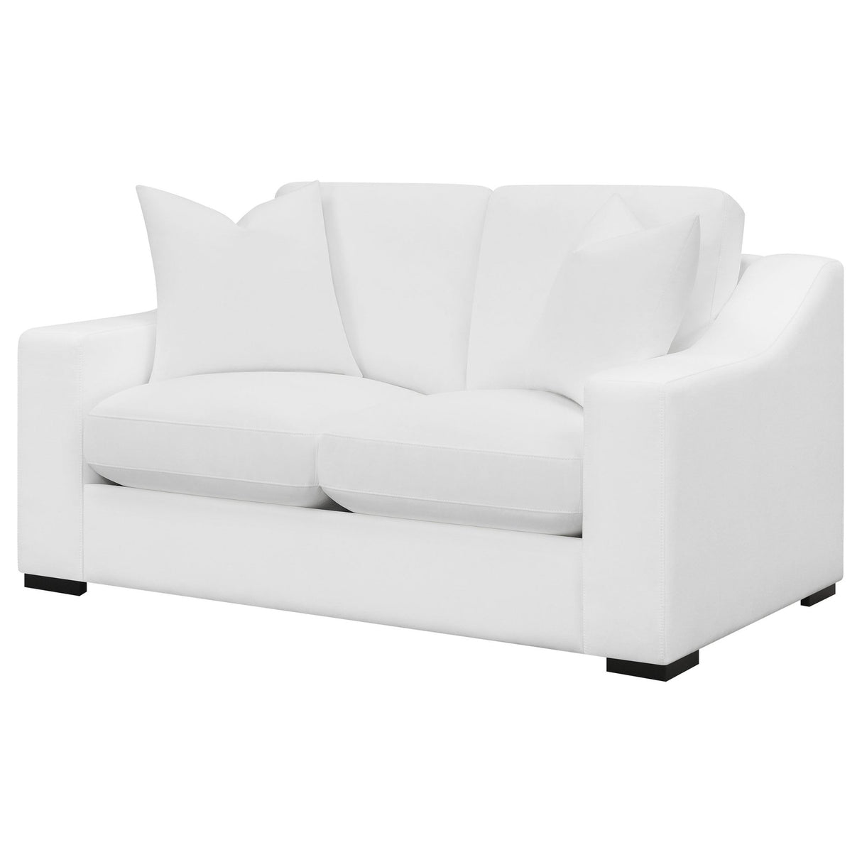 Ashlyn Upholstered Sloped Arms Loveseat White | Coaster | Home Elegance USA