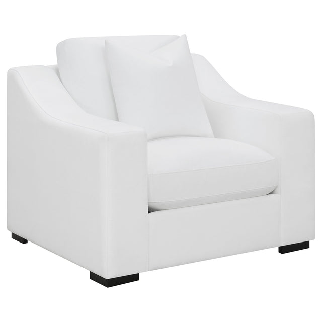 Chair - Ashlyn Upholstered Sloped Arms Chair White