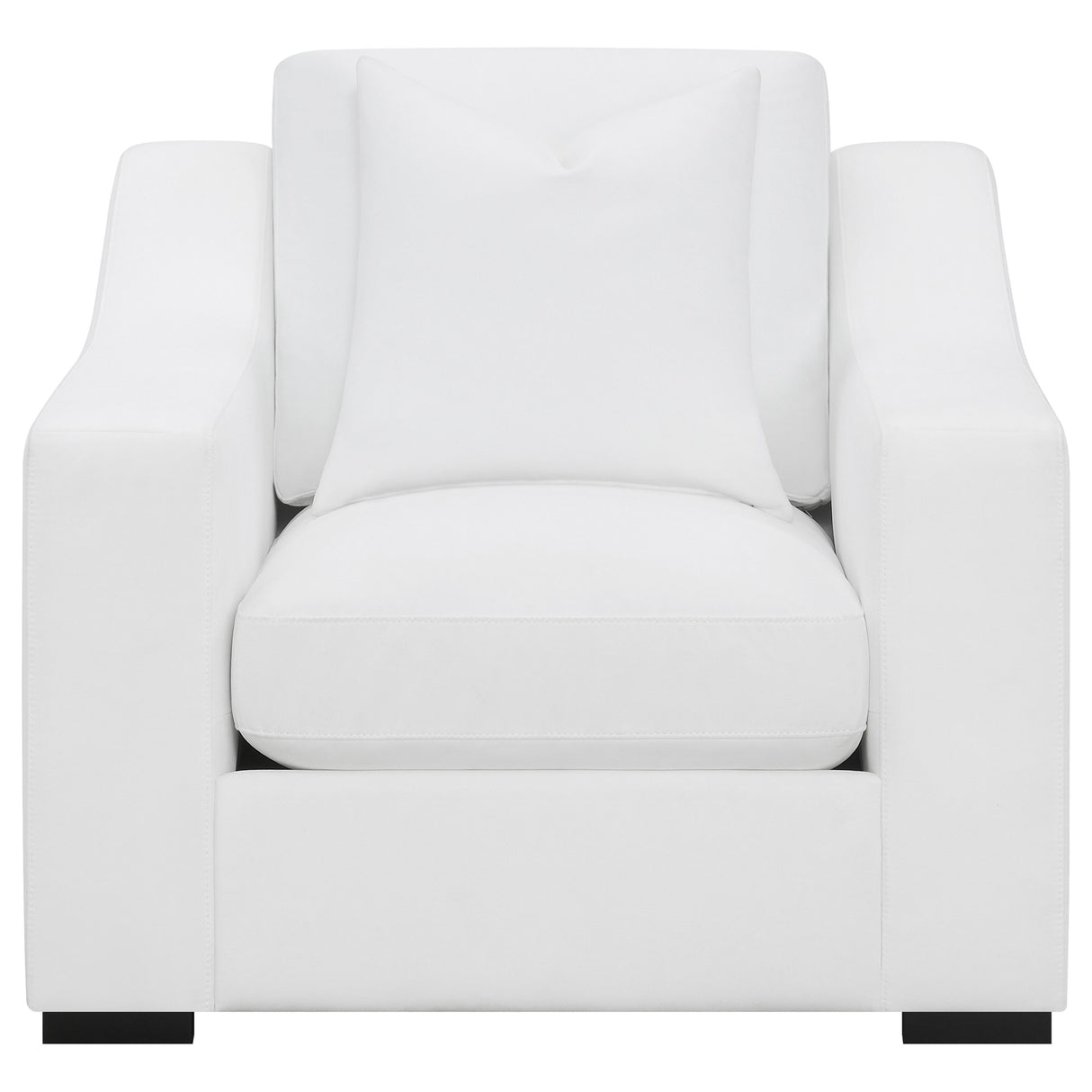 Chair - Ashlyn Upholstered Sloped Arms Chair White