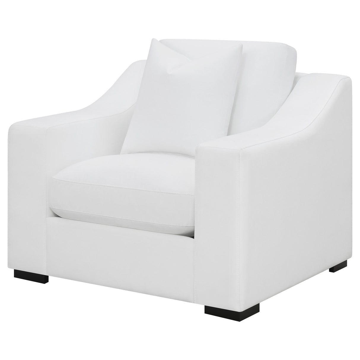 Chair - Ashlyn Upholstered Sloped Arms Chair White