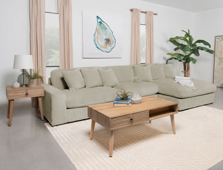 Sectional With Armless Chair - Blaine Upholstered Reversible Sectional Sofa Set with Amrless Chair Sand