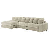 Blaine Upholstered Reversible Sectional Sofa Set with Amrless Chair Sand | Coaster | Home Elegance USA