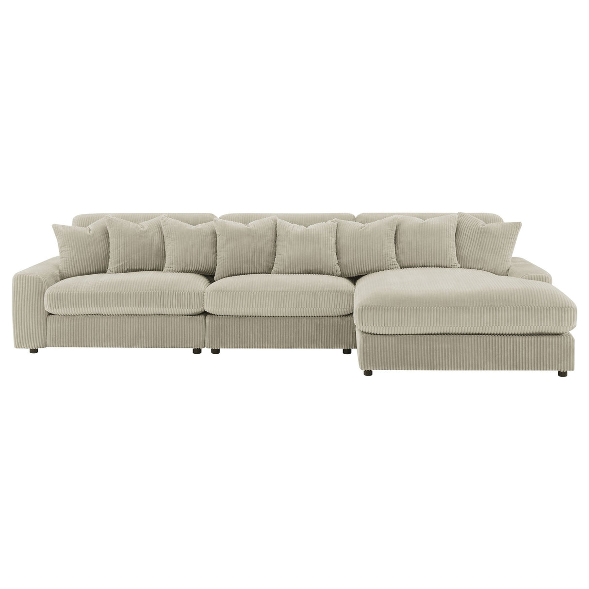 Blaine Upholstered Reversible Sectional Sofa Set with Amrless Chair Sand | Coaster | Home Elegance USA