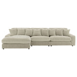 Blaine Upholstered Reversible Sectional Sofa Set with Amrless Chair Sand | Coaster | Home Elegance USA