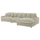 Blaine Upholstered Reversible Sectional Sofa Set with Amrless Chair Sand | Coaster | Home Elegance USA