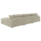 Blaine Upholstered Reversible Sectional Sofa Set with Amrless Chair Sand | Coaster | Home Elegance USA