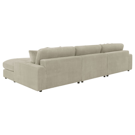 Sectional With Armless Chair - Blaine Upholstered Reversible Sectional Sofa Set with Amrless Chair Sand