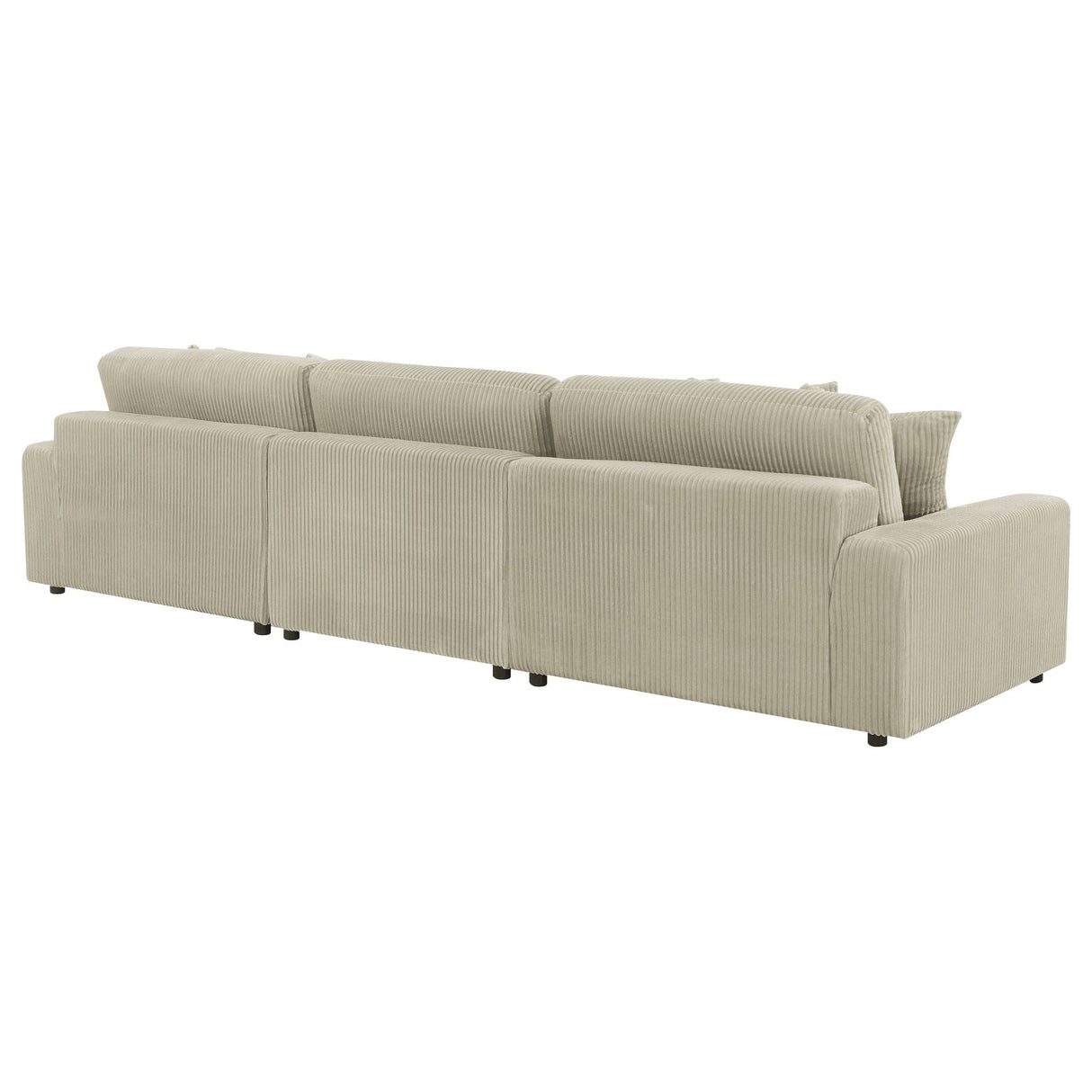 Blaine Upholstered Reversible Sectional Sofa Set with Amrless Chair Sand | Coaster | Home Elegance USA