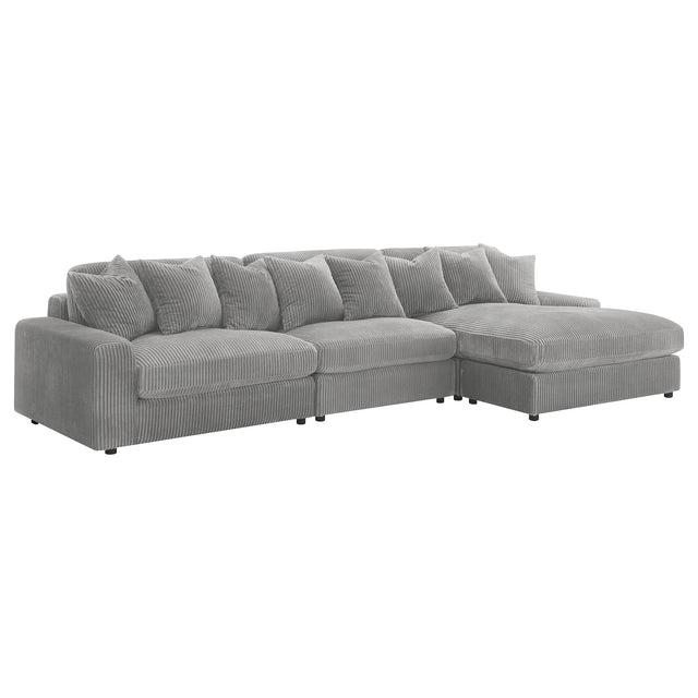 Sectional With Armless Chair - Blaine Upholstered Reversible Sectional Sofa Set with Amrless Chair Fog