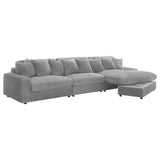 Sectional With Armless Chair - Blaine Upholstered Reversible Sectional Sofa Set with Amrless Chair Fog